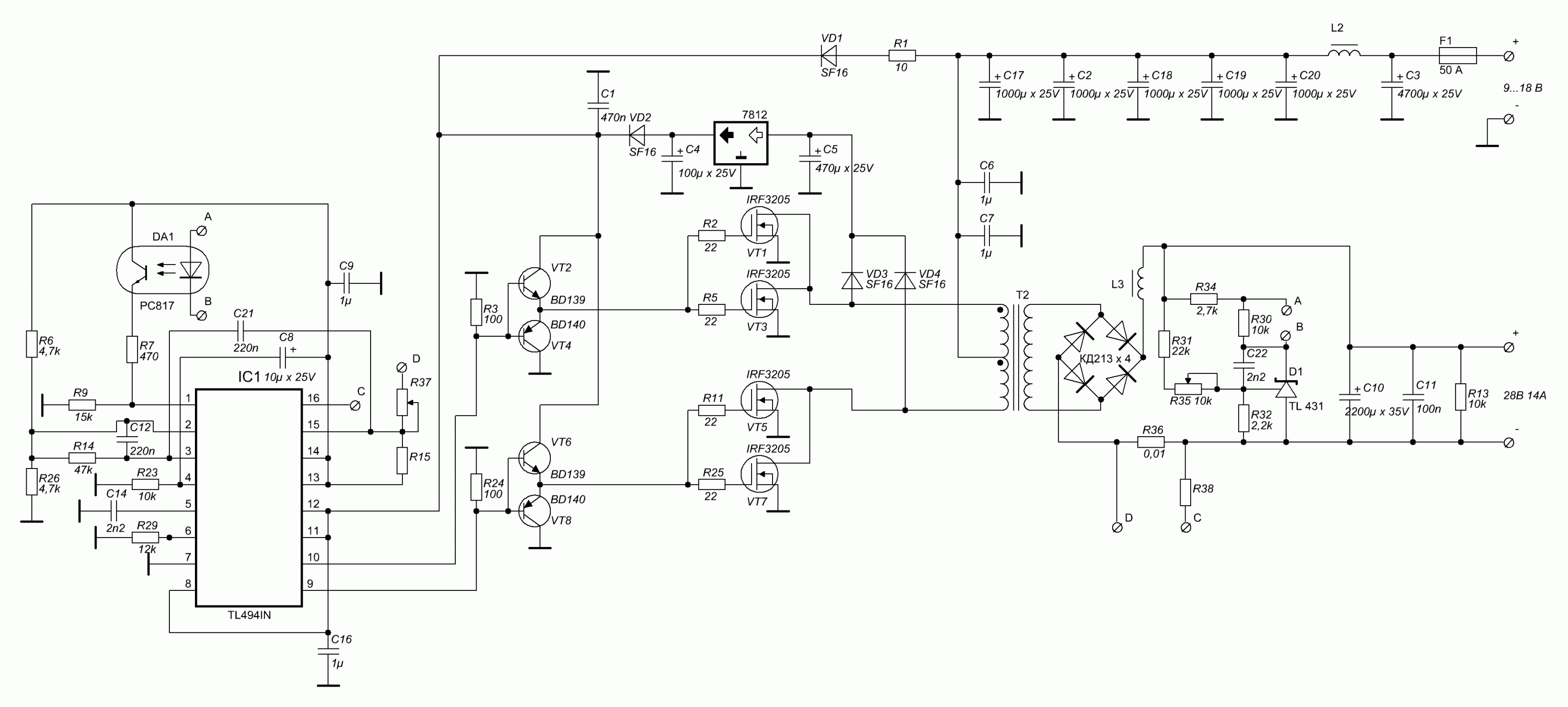 Xl4016 схема преобразователя