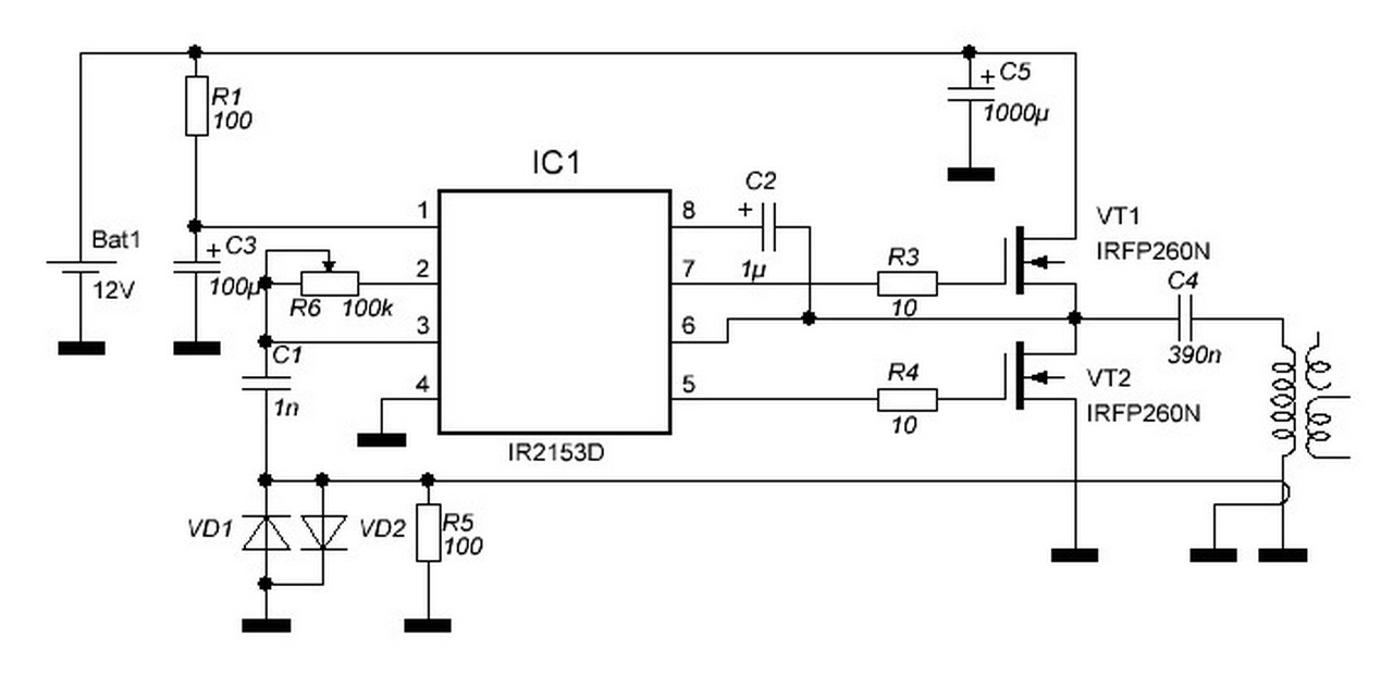 Ir2153 типовая схема включения